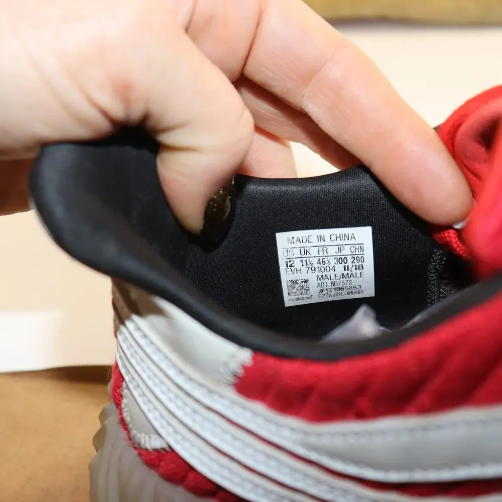 Adidas‎ Sobakov Red Knit Sneakers Size 12 Scarlet White Gum Sole